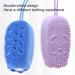 Draduo Silicone Bath Brush for Body - Double Sided Shower Brush - Cute Bear Shape - Blue & Purple - Buy Online on GoSupps.com