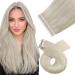 Moresoo Extensions real hair tape in extensions real hair blond scenes remy 50cm hair extension real hair tapes platinum blonde extensions smooth 10 pieces 25 grams #60 50 cm 1. #60