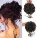 Claw Messy Bun Hair Pieces Clip Wavy Curly Hair Chignon Clip in Hairpieces Tousled Updo Donut Hair Bun Synthetic Hair Ponytail for Women Girls 6A
