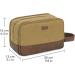 WANDF Travel Toiletry Bag for Men Hanging Dopp Kit Canvas Toiletry Organizer Water-Resistant Vegan Leather Shaving Bag for Toiletries Accessories (Khaki) Brown - Buy Online on GoSupps.com
