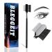BLEGGEIT Pro Eyebrow Brush and Comb Metal Eyelash Brush and Eyelash Comb Separator Steel Brow Brush and Eyebrow Comb Set Spoolie Brush and Angled Brow Brush Precision Application Defining and 1 PC Metal Eyebrow Comb and Brush
