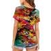 Plus Size Tie Dye Printed Short Sleeve T-Shirt for Women - Crew Neck Graphic Tee - Casual Loose Fit Blouse - Medium, Multicolor - Buy Online on GoSupps.com