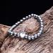 Bestt 2-Part Magnetic Hematite Therapy Bracelet for Weight Loss & Anti-Fatigue - Unisex Round Pearls Stretch Jewelry - Buy Online on GoSupps.com