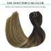 Doores Real Hair Extensions Clip In - 24 Inch Dark Brown to Chestnut Brown & Dirty Blonde Highlights - 120g Remy Human Hair - 7 Pieces - Buy Online on GoSupps.com