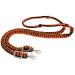 CHALLENGER Roping Knotted Horse Tack Western Barrel Reins Nylon Braided Orange Black 60712