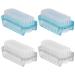 Autuuuckee double-sided nail brush 4-part for cleaning the nail brush set for scrubbing the toenails double-sided plastic (2 blue + 2 transparent finger brushes) 4 pieces