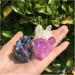 Natural Crystal Rough 3pcs Aura Angel Crystal Cluster Natural Titanium Coating Gemstone Quartz Cluster Home Decor 110-120g - Buy Online on GoSupps.com