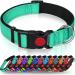 Taglory dog collar soft padded neoprene nylon dog collar for puppies adjustable and reflective for training turquoise XS (1 Pack) turquoise