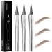 3 Pcs Cooklesa Eyebrow Natural Waterproof Eyebrow Pen with Microfine Tip 2-in-1 Dual-Ended Microblading Eyebrow Pen Two-Pronged Eyebrow Pencil (#02 Light Brown)