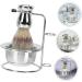Minkissy Stainless Steel Barts Brush Set - Razor Brush Soap Bowl & Holder for Men's Grooming | Halter Bread Shell Travel Kit - Buy Online on GoSupps.com