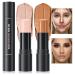 Double-End Highlighter Contour Stick  Cream Contour Stick Makeup Highlighter Stick  Professional Long-Lasting & Waterproof Face Body Contour Makeup Bronzer Stick (01Ivory+Dark Brown)