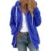 Shop Hanxiulin Women's Oversized Plush Hoodie Jacket - Warm & Windproof Fluffy Winter Coat in 4XL Blue - Buy Online on GoSupps.com
