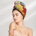 Hair Towel Wrap with Button - Quick Drying Turban for Effortless Hair Care | Fall Maple Leaves Design - Buy Online on GoSupps.com