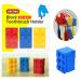 3pcs Brick Design Toothbrush Case Cover Holder Set for Office Travel Home for Kids Children (3Pcs-BlockHolders)