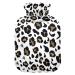 Hot water bottles with cover black brown leopard hot water bag for pain relief period cramps water heating pad 2 liters