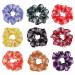 9 Pack Stripe Cotton Scrunchies Plaid Hair Elastics Scrunchies Gingham Scrunchies Checked Scrunchy Hair Bands Ties for Women Girls (9 PCS Plaid Scrunchies) 9 PCS Plaid Scrunchies