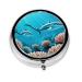 Deep Sea Whalesround Pill Box 3 Compartment Round Pill Box Organizer Portable Travel Pill Box for Traveling.