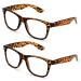 V.W.E. 2 Pairs XL Large Reading Glasses - Oversized Wide Fitment Clear Lens - Powers From 1.00 to 6.00 Readers 2 Tortoise 3.0 x