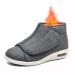 FZYUAN Winter Diabetic Slippers for Swollen Feet Unisex Extra Wide Diabetic Walking Shoes Ajustable Non-Slip Orthopedic Slippers Elderly Warm Arthritis Swollen Feet Shoes Grey women 12/men 9