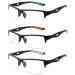 3 Packs Mens Reading Glasses Sporty Half Frame Reading Glasses for Men Half Rim Reading Glasses 1.50 1.50 X 3 Pack - Blue Red & White