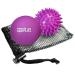 Resultsport lacrosse & hedgehog ball massage ball set plantar fasciitis foot massage trigger point massage deep fabric myofasian relief - purple