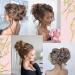Claw Clip Messy Bun Hair Piece Tousled Updo Hair Buns Extension Elastic Hair Band Hair Pieces Curly Hair Bun Scrunchie For Women (Brown Black) - Buy Online on GoSupps.com