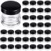 Plastic Jars Round with Black Lids 40 Pieces Mini 10g/10ml Portable Empty Clear Container for Lotion Cream Ointments Travel Make Up Storage Eye shadow Rhinestone Samples