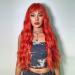 YEESHEDO Women's Long Wave Wig with Bangs - 28 Inches Natural Curly Wavy Synthetic Hair for Party, Cosplay, Halloween - Gold Red - Buy Online on GoSupps.com