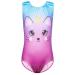 BAOHULU Girls Gymnastics Leotards Sparkle Print Athletic Clothes One Piece Dance Outfit 5-6 Years Pink Cat