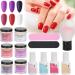 KOSDFOGE Dip Powder Nail Kit Starter Nail Dipping Powder Set Nail Art Powder Top Base Coat Gel Dust Brush Manicure Tool Set(K1213) - Buy Online on GoSupps.com