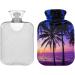 NAANLE 2L Hot Water Bottle with Palm Sunset Cover Relief for Menstrual Cramps & Heat Therapy | Large Transparent Hot Water Bag for Hand & Feet - Buy Online on GoSupps.com