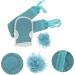 NOLITOY Bath Towel & Loofah Set - Back Scrubber & Body Massage Mitt - Men's Shower Accessories - 60x9cm Blue Green - Buy Online on GoSupps.com