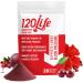 120LIFE Blood Pressure Support Natural Beet Root Powder Drink Mix with Pomegranate Powder Cranberry Supplement Tart Cherry Hibiscus and Magnesium (28 Servings) - Gluten-Free Vegan