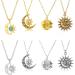 Oralgo's Chic Sun and Moon Necklace - Stylish Silver/Gold Fashion Jewelry for Trendsetters - Buy Online on GoSupps.com