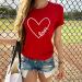 Deepclaoto Plus Size Heart Print Valentine's Day Top - Red, Size Medium - Buy Online on GoSupps.com