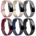 [6 Pack] Bands Compatible with Fitbit Inspire HR & Fitbit Inspire 2 & Fitbit Inspire & Fitbit Ace 2 Fitness Tracker for Women Men, Sport Silicone Bands Replacement for Fitbit Inspire 2 Bands, Small Rose gold/Gold/Gray/Wine…