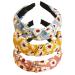 scicent Women's Fashion Headbands 3 Pieces Daisy Flower Printed Fabric Hairbands Elastic Knot Head Band Fashion Hair Accessories Hair Bands for Girls 11004