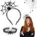 Ouligay Halloween Spider Headband Spider Hair Hoop Spider Web Headband with Spider Necklace Halloween Costume Hair Accessories for Women Girls Halloween Costume Party Dress up