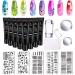 Biutee Nail Stamping Plates 5PCS Nail Stamping Polish Gel 8PCS Nail Stamper Set 1 Double Head Stampers with Scrapers Nail Art Stamping Kit Leaves Flowers Animal Template Image Plate