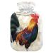 Hot water bottles with cover rooster chicken hot water bag for pain relief hot cold compress feet and bed warmer 2 liters