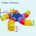 DeeNiner Colorful Cat Tunnel for Indoor Cats - Large 5 Way Collapsible Interactive Peek Hole Tube Toy with Play Ball - Rainbow S-Shape Design - Buy Online on GoSupps.com