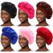 JEFHOMKIT 6 PCS Satin Bonnet Silk Bonnet Hair Bonnet for Black Women Soft Elastic Band Hair Bonnet Cap for Sleeping Breathable Sleep Cap for Curly Hair Women Girls 6 Colors