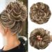 JJStar hair part with rubber band large bun hair part lured hair tie with hair updos hair extension messy bun hair parts for women girls ponytail (brunette & ashblond)