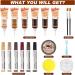 Wood Furniture Repair Kit - 6 Walnut Color Fillers & Markers for Stains Cracks & Scratches | Touch Up & Polish Wax for Cabinets Tables Oak & Laminate - Buy Online on GoSupps.com