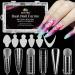 EBANKU 288PCS Clear Dual Nail Forms System Full Cover Nail Mold Tips Acrylic Nail Extension with 72PCS Nail Forms Stickers for Nail Art Salon Nails Design