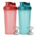 Mr. Pen- Shaker Bottles for Protein Mixes 28 oz 2 Pack Light Blue & Red Protein Shaker Bottle with Wire Whisk Ball Blender Bottle