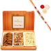 Ghasitaram Gifts Rakhi Gifts for Brothers Rakhi Sweets - Soan Papdi Milk Cake and Methi Mathi with Pearl Beads Rakhi Soan Papdi Milk Cake and Methi Mathi with Rakhi