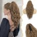 BARSDAR Claw Clip Ponytail Extension 18'' Long Wavy Clip on Brown Ponytail Hair Extensions Multi Layered Synthetic Pony Tail Hairpieces for Women Girls Daily Party(Ash Brown/Blonde Mixed) 18 Inch Ash Brown/Blonde Mixed