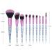 10-Piece Glitter Makeup Brush Set - Professional Acrylic Cosmetic Brushes for Eyes & Face - Violet - Buy Online on GoSupps.com