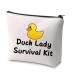 Duck lady survival kit make-up bag duck lover gift cute duck cosmetics bag farm backy yard horny yard gift crazy duck gifts beige cultural bags